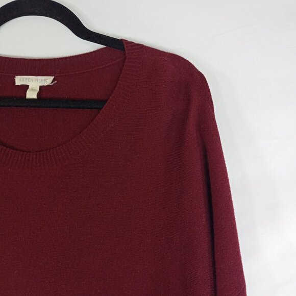 Eileen Fisher Womens Sweater Size M Pullover Dolman Sleeve Round Neck Top Red - Picture 4 of 4